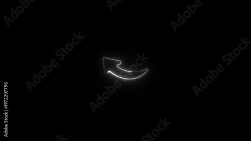 Share icon animation, neon share icon on dark background, a simple symbol for sharing content.