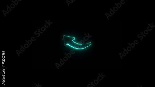 Share icon animation, neon share icon on dark background, a simple symbol for sharing content.