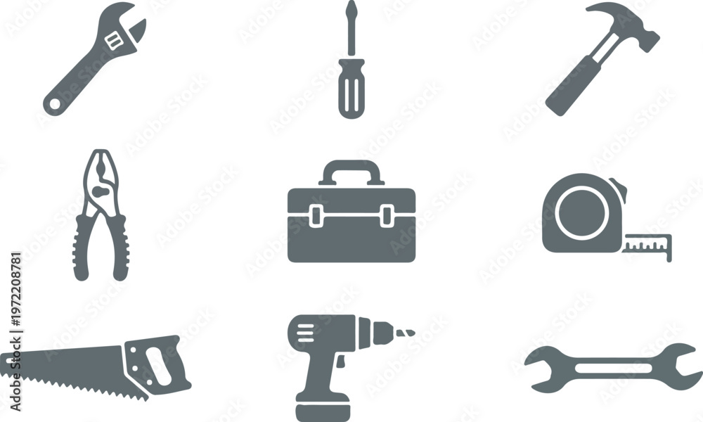 Fototapeta premium 78_Icon-set-for-Tools-Utilities-featuring-symbols-lik
