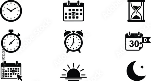 76_Icon-set-for-Time-Scheduling-featuring-symbols-lik