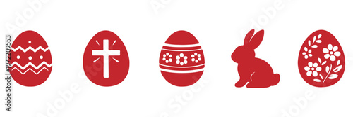 Art & Illustration Easter eggs designs with zigzag lines, black and white vector illustration Vector