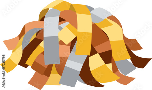 Yellow and Silver Cheerleader Pom Pom Vector Illustration