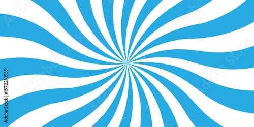 Abstract background with sunburst pattern blue vector ray design texture. Vintage sunrays illustration swirl grunge backdrop line spiral design.