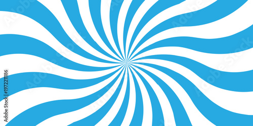 Abstract background with sunburst pattern blue vector ray design texture. Vintage sunrays illustration swirl grunge backdrop line spiral design.