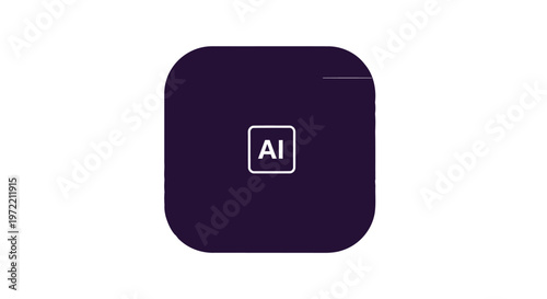 Modern Artificial Intelligence Icon on Dark Purple Background.