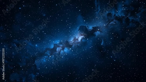 space nebula and stars in deep blue cosmos night sky