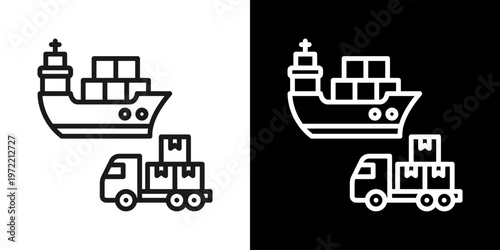 Shipment Icon Of Line Black And White Style