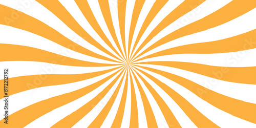abstract orange and white retro with sunburst pattern orange and white design. Vintage sunrays illustration swirl line. sun beam vector banner design and comic burst gradient concept pa