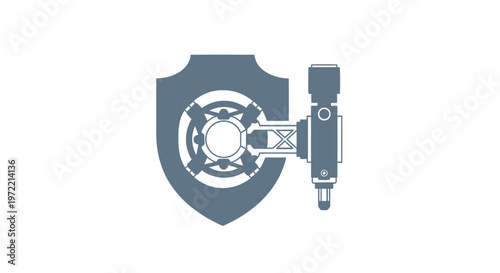 Shielded Microphone Icon Representing Security and Audio Protection.