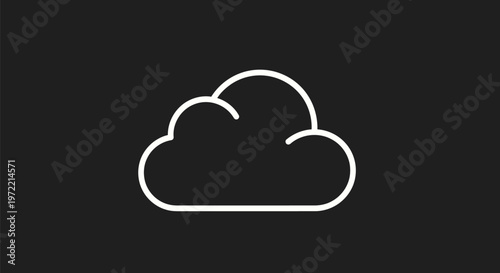 Simple cloud icon on a dark background for design.
