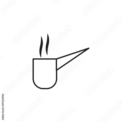 Smoking pipe icon. Tobacco hobby Vector. Steam smoke symbol. Minimalist object graphic. Manual vector only. No autotrace used.