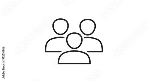 Simple illustration of three people, representing a group or team.