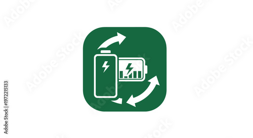 Recycling Symbol Depicting Battery and Energy Conservation Concept.