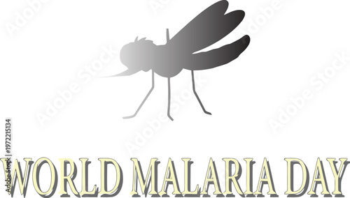 A logo for World Malaria Day featuring a mosquito and text