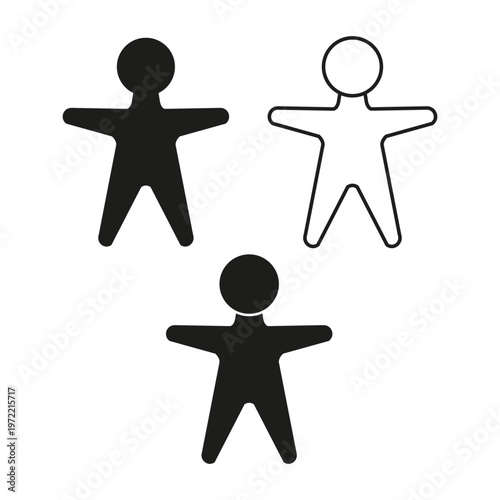 People icon set. Human figure Vector. Family member symbol. Community person variety. Manual vector only. No autotrace used.