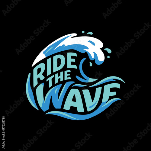 Ride The Wave Surf Summer T-Shirt Design
