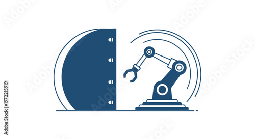 Robotic Arm in Action - Automation and Industrial Technology.