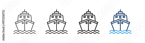 Ship Different Set Vector Icon
