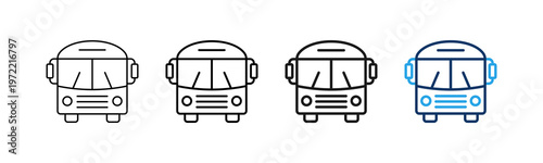 Bus Different Set Vector Icon
