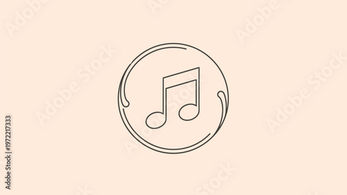 Simple musical note icon within a circle on a neutral background.