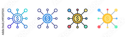 Funding Icon Set Vector Collection Isolated In Black And White