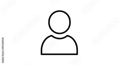 Simple Icon Depicting a Persons Silhouette on White Background.