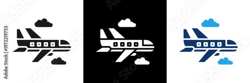 Plane Icon Set Glyph Vector Illustration