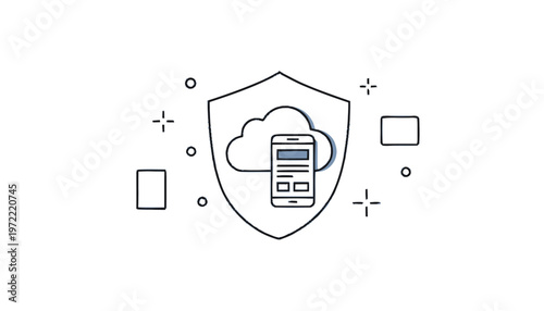 Secure Cloud Data Storage - Mobile Phone Shielded by Protection.