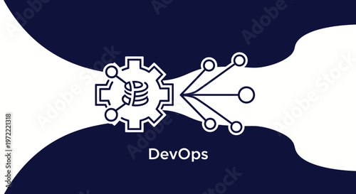 Modern DevOps Icon Depicting Data Flow and System Integration.
