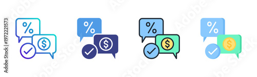 Negotiation Icon Set Vector Collection Isolated In Black And White