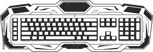 Modern computer keyboard with advanced layout perfect for gamers programmers and digital workspace graphics design