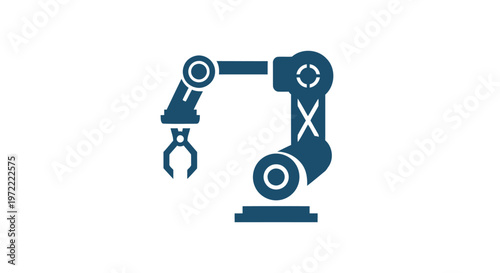 Modern Robotic Arm Icon Depicting Automation and Technological Advancement.