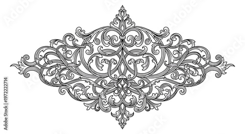 Intricate Ornate Metalwork Design Element.