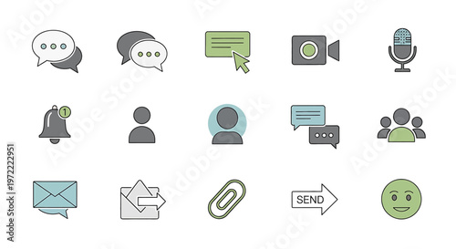 Digital communication icons and symbols 1.