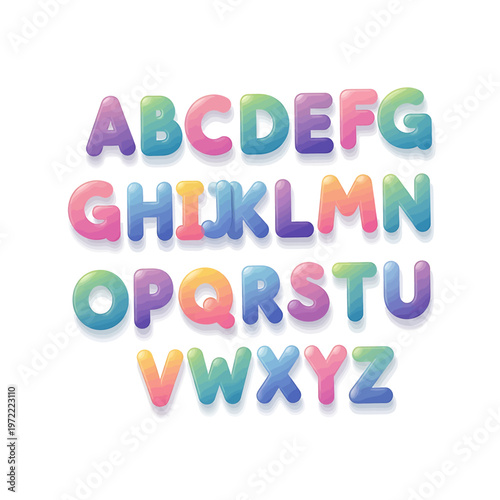 Colorful Alphabet Letters in Rainbow 2.