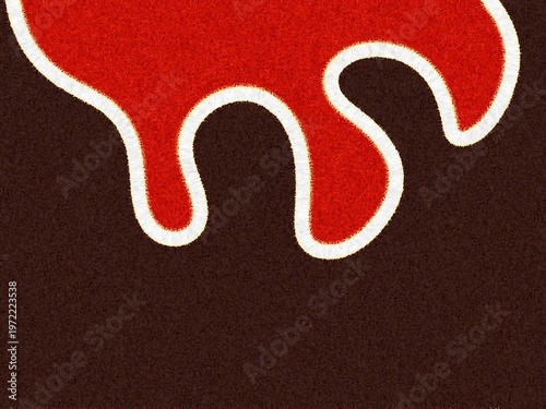 Schilderij op canvas Abstract red liquid drip pattern with fuzzy texture on dark background