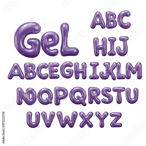 Purple Gel Letter Alphabet Set.