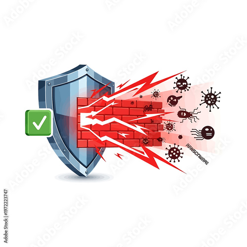 Shield Protecting Against Virus Threats.