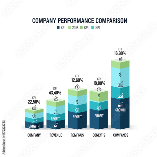 Business performance comparison bar graph.