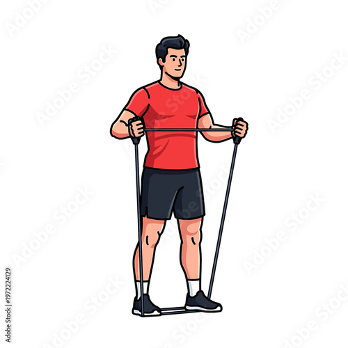 Man exercising with resistance band 1.