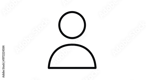 Simple Outline of a Human Person Icon on White Background.