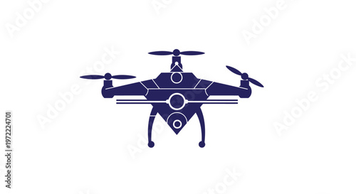 Modern Drone Technology - A Detailed Silhouette of Aerial Innovation.