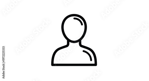 Simple Outline of a Human Person Icon Silhouette.
