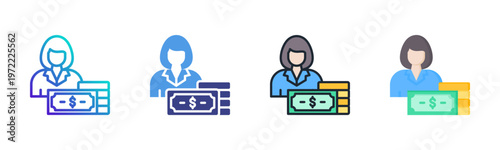 Investor Icon Set Vector Collection Isolated In Black And White