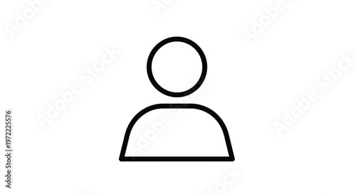 Simple Outline of a Human Person, Minimalist Iconography.