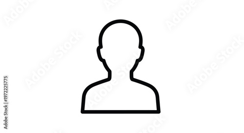 Simple Outline of a Human Person Silhouette for Design and Concept.