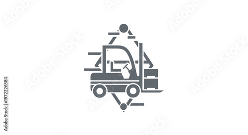 Modern Forklift Icon - Industrial Machinery and Logistics Concept.