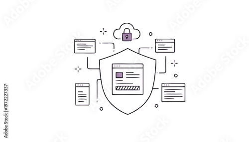 Secure Data Protection - Digital Shield Safeguarding Information Online.