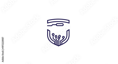 Modern Shield Icon Representing Digital Security and Protection.