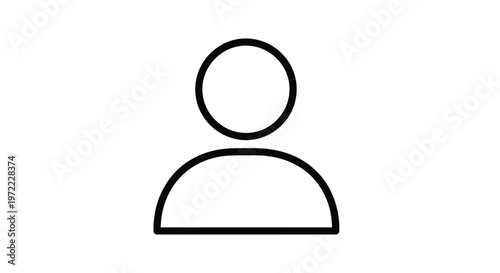 Simple Outline Icon Representing a Person or User Profile.